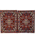 Kerman Raver 80x60 cm, coppia di scendiletto rossi con raffinati motivi floreali