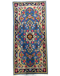 Tappeto persiano Kerman Raver 130x60 cm azzurro floreale