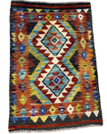 Kilim usato 85x59 cm multicolore con motivi geometrici
