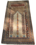 Tappeto Kula usato 182x135 cm annodato a mano con disegno a preghiera su fondo avorio
