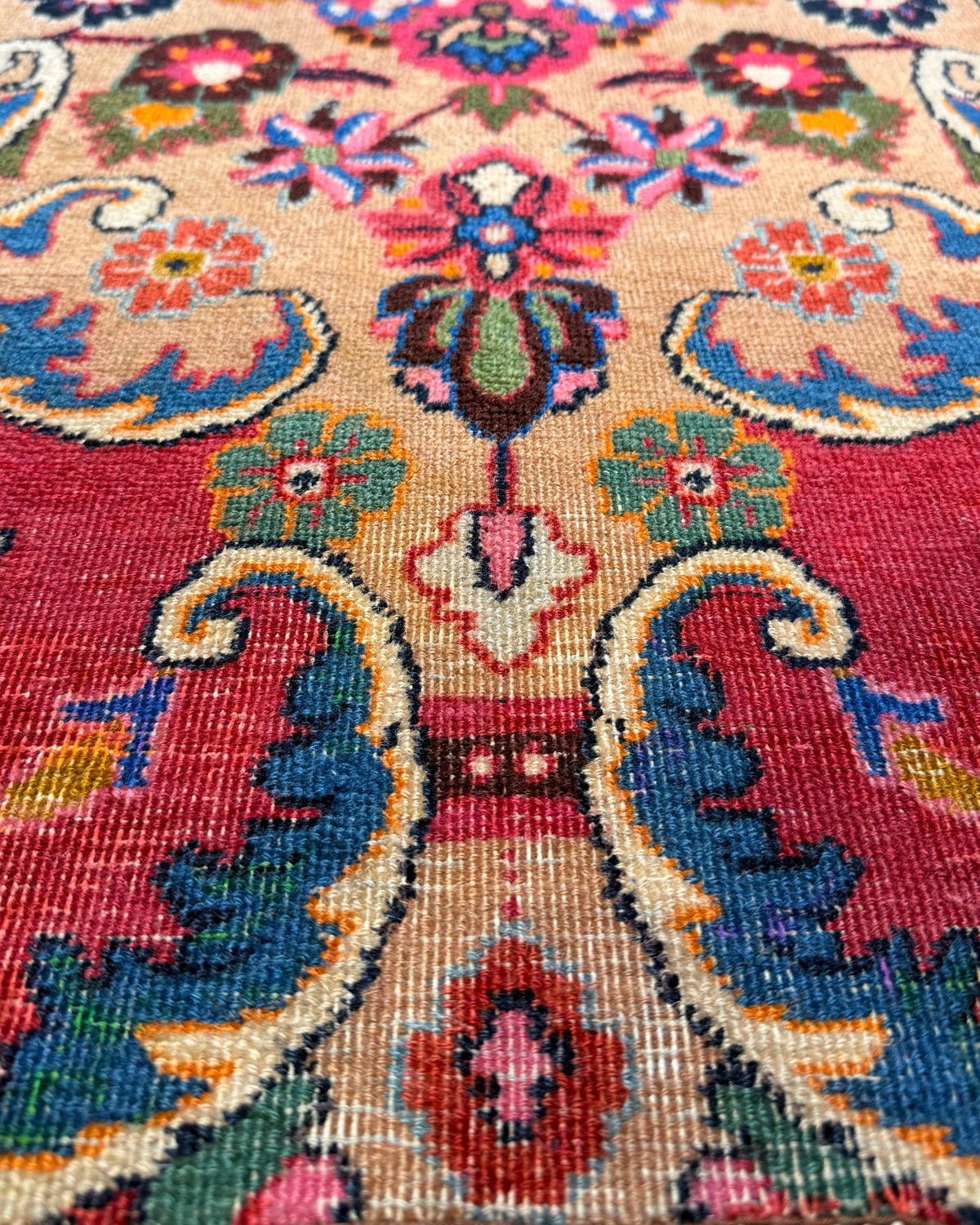 Tappeto persiano Mashad Custom 128x65 cm con disegno floreale