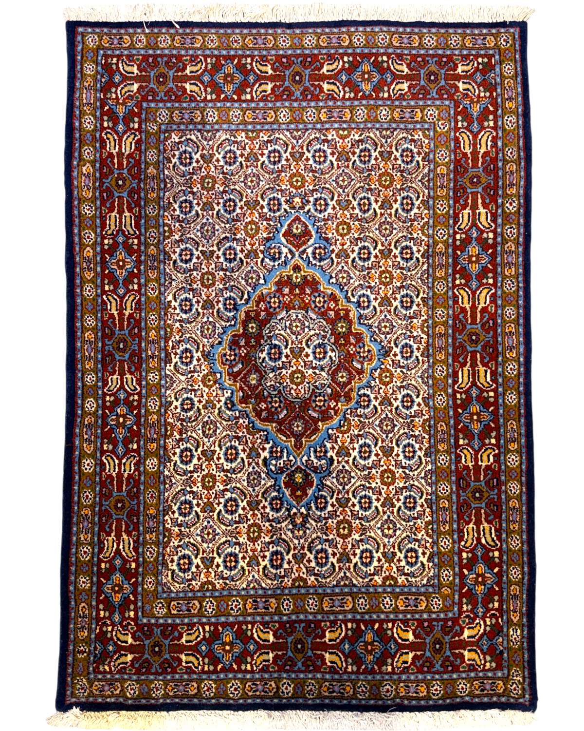 Tappeto persiano Mud 118x78 cm avorio con medaglione centrale