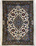 Scendiletto Kashan Shad Sar 70x100 cm avorio con medaglione centrale e motivi floreali