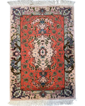 Tappeto persiano Tabriz 60 Raj misto seta 86x60 cm color salmone con medaglione floreale
