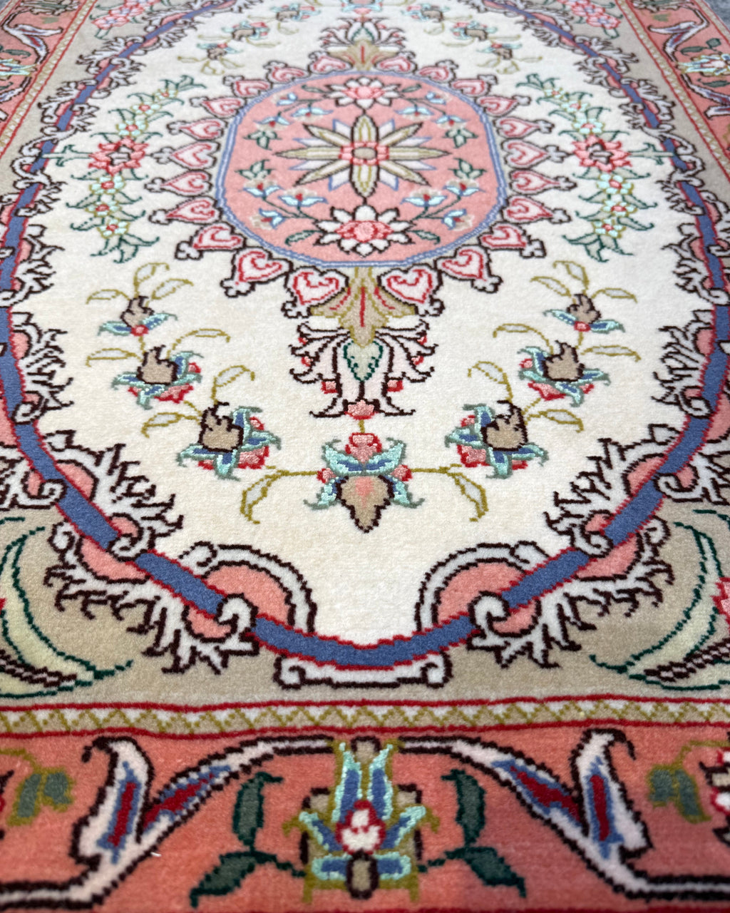 Tabriz 60 Raj misto seta 90x60 cm - scendiletto persiano annodato a mano