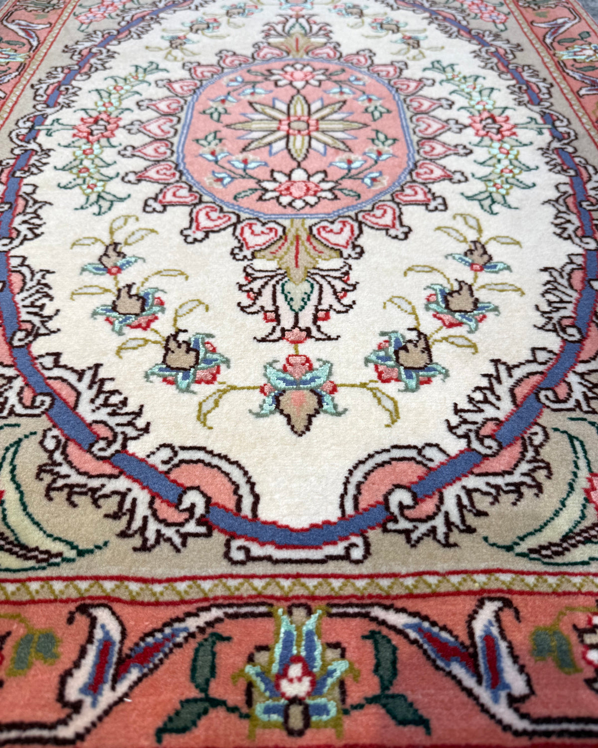 Tabriz 60 Raj misto seta 90x60 cm - scendiletto persiano annodato a mano