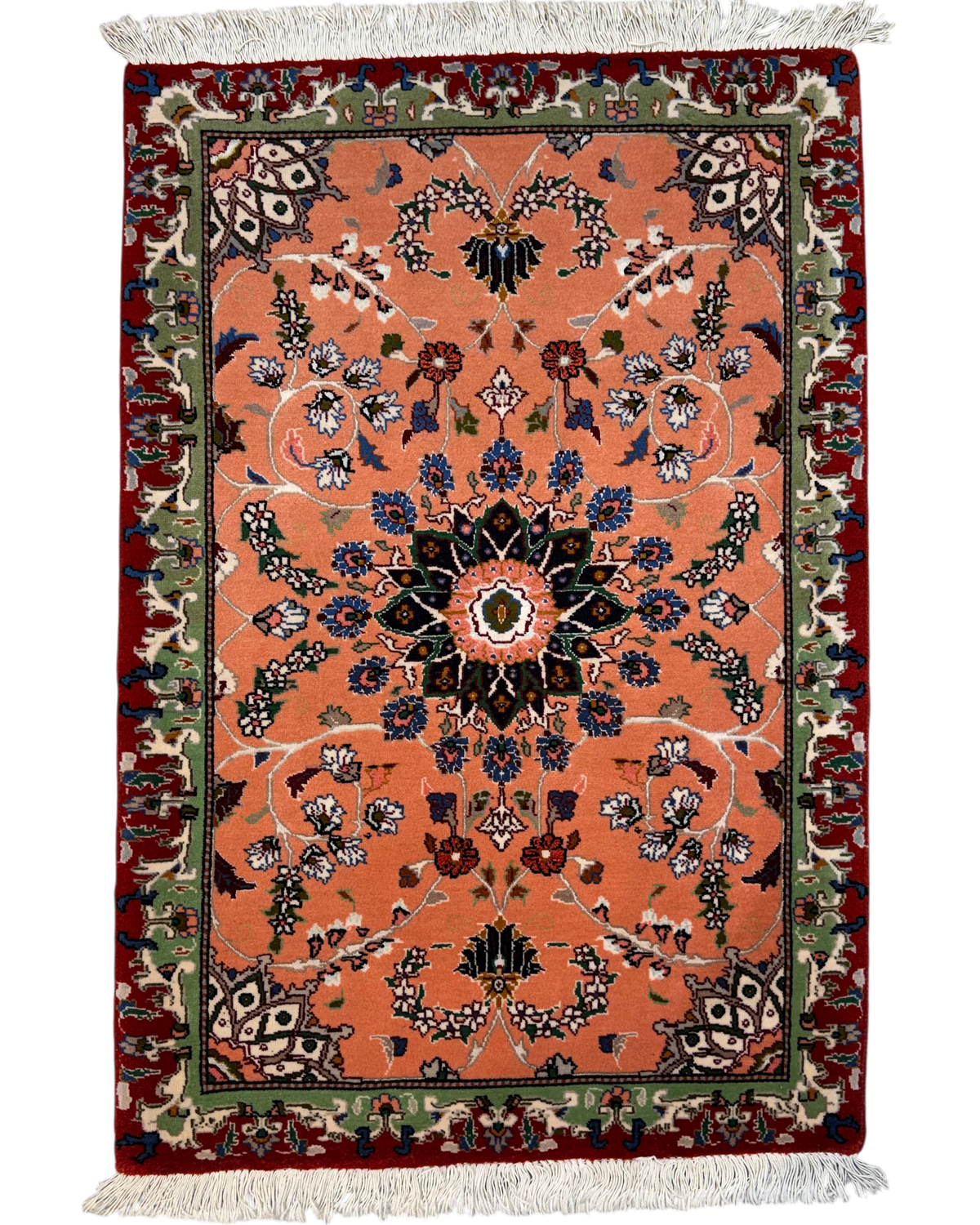 Tappeto persiano Tabriz 60 Raj misto seta 97x65 cm con medaglione floreale
