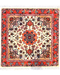 Tappeto persiano Tabriz 60 Raj misto seta quadrato 100x100 cm con medaglione floreale