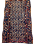 Tappeto persiano Afshar usato 170x130 cm con disegno geometrico su fondo blu scuro