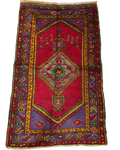 Tappeto Anatolia usato 155x92 cm rosso con medaglione centrale e motivi geometrici