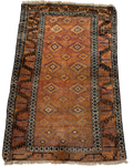 Tappeto Beluch persiano usato 160x102 cm marrone con motivi geometrici tribali