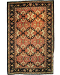 Tappeto persiano Choobi annodato a mano con motivi geometrici e floreali nei toni terracotta e avorio, misura 260x165 cm