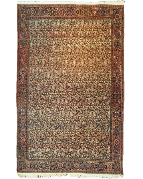 Tappeto Farahan persiano annodato a mano con eleganti motivi tradizionali e colori raffinati, misura 200x127 cm