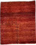 Tappeto Gabbeh usato 90x80 cm annodato a mano in lana nelle tonalità del rosso e terracotta