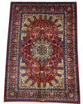 Tappeto Herivan usato 277x190 cm rosso con medaglione centrale e disegno floreale