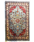 Tappeto Islamabad azzurro 125x78 cm con motivi floreali