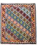 Tappeto Kilim Persiano 160x140 cm con motivi geometrici policromi
