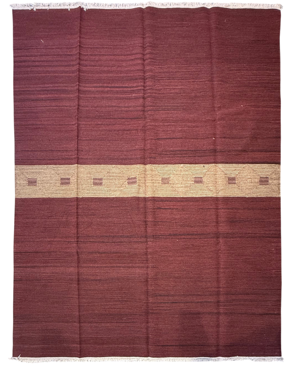 Tappeto Kilim 230x170 cm rosso-bruno con disegno essenziale