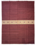 Tappeto Kilim 230x170 cm rosso-bruno con disegno essenziale