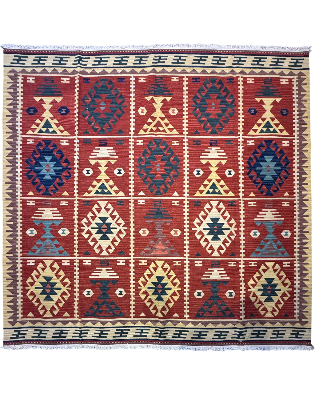 Tappeto Kilim geometrico 215 x 215 cm