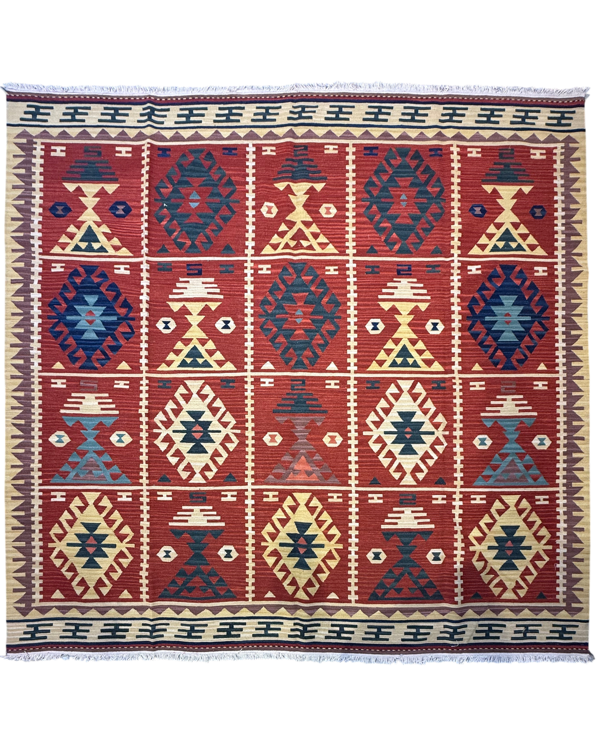Tappeto Kilim geometrico 215 x 215 cm