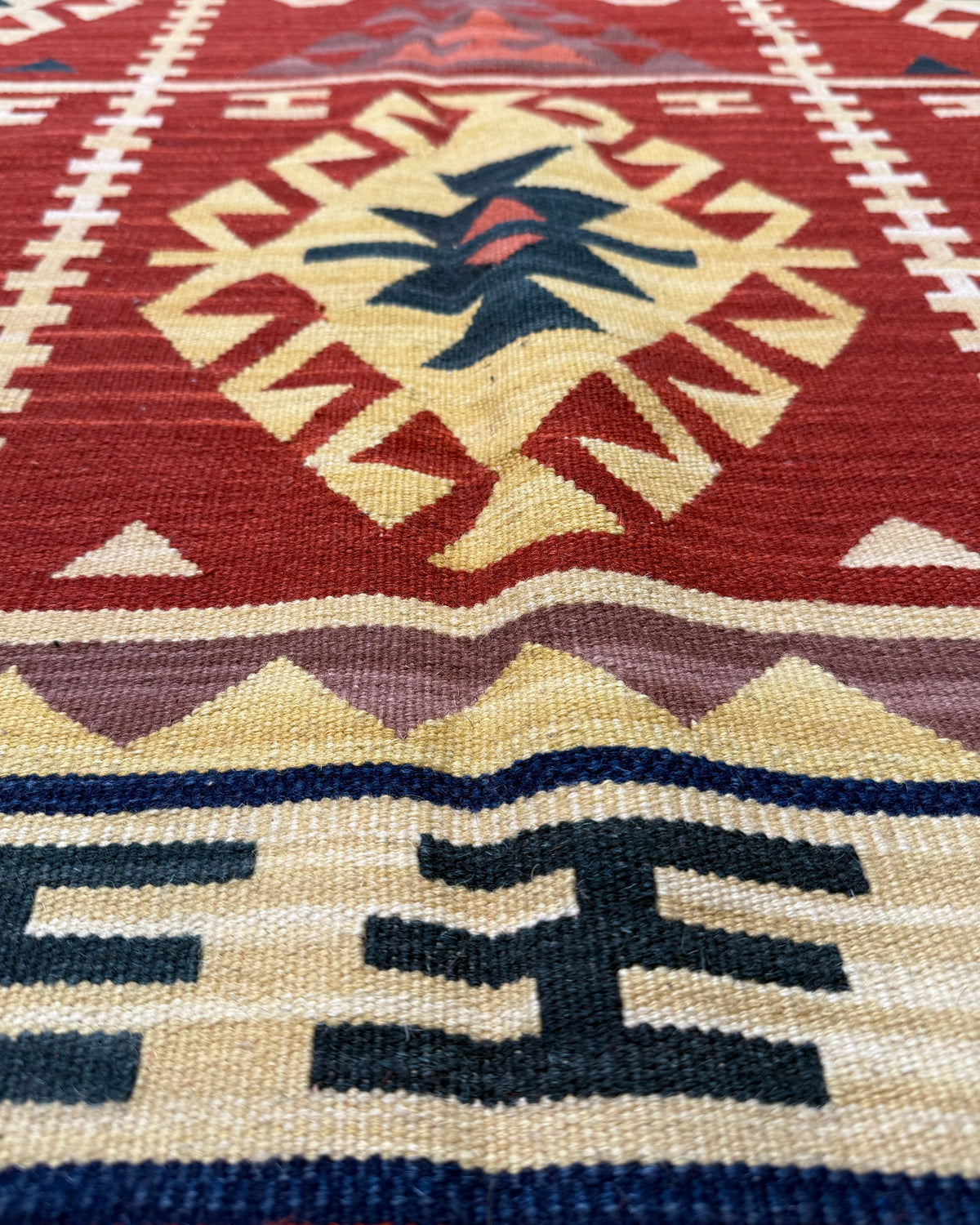 Dettaglio Tappeto Kilim geometrico 215 x 215 cm