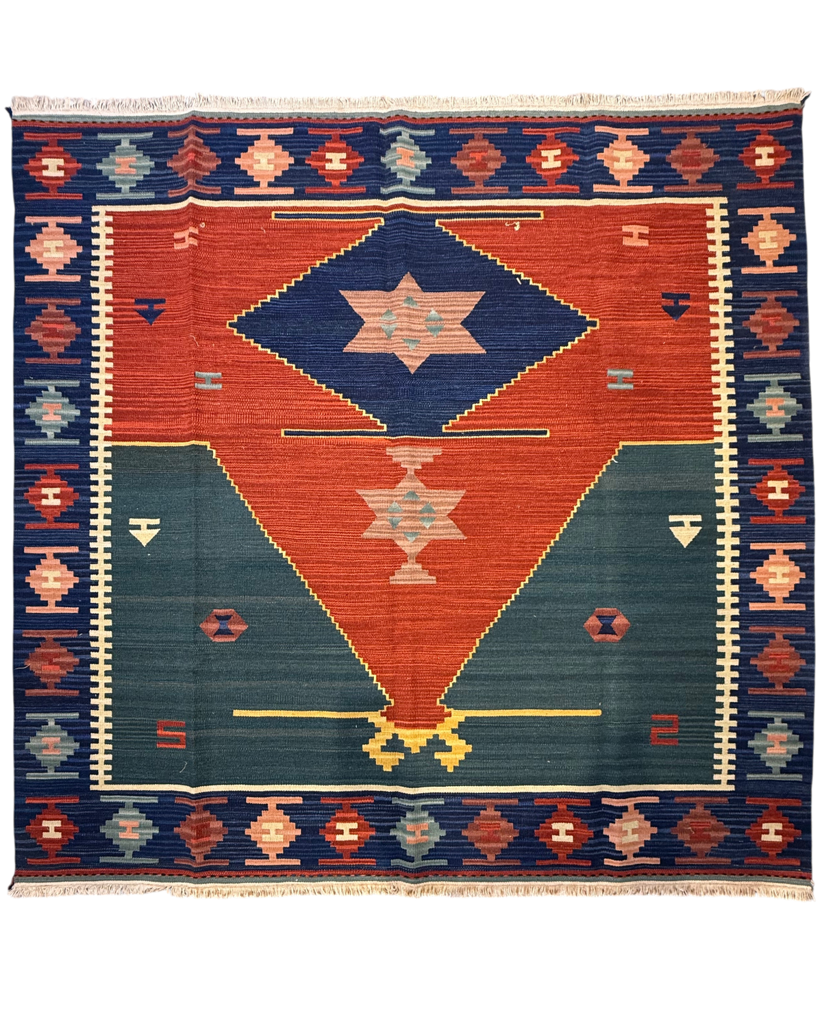 Tappeto Kilim geometrico 183 x 183 cm