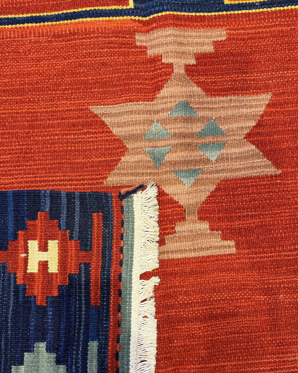Retro e dettaglio Tappeto Kilim 183 x 183 cm