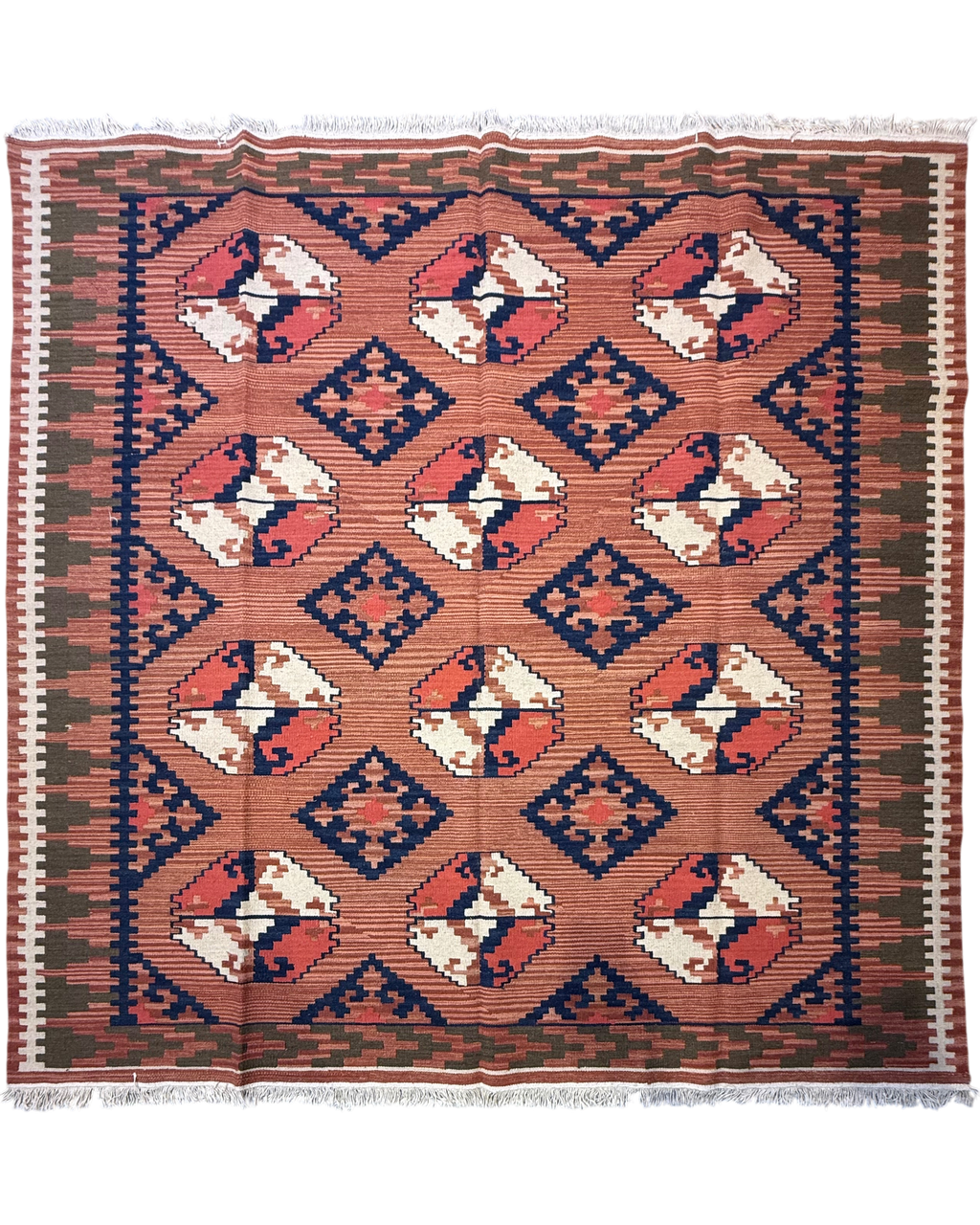 Tappeto Kilim geometrico 190 x 190 cm