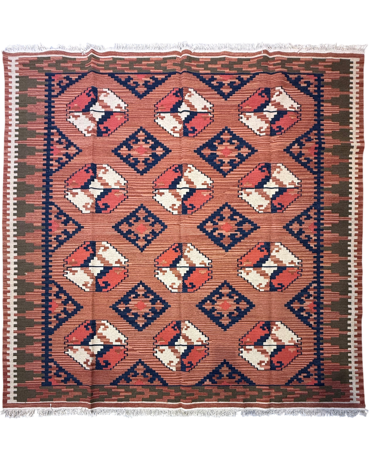 Tappeto Kilim geometrico 190 x 190 cm