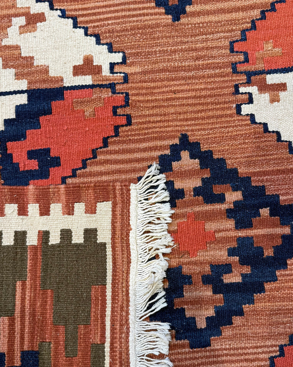 Retro e dettaglio Tappeto Kilim 190 x 190 cm