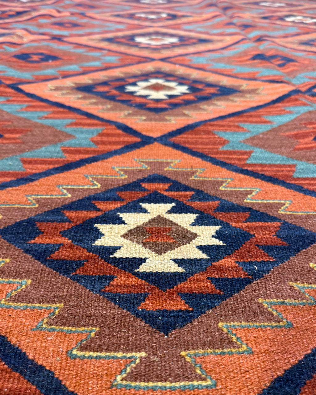 Dettaglio Tappeto Kilim geometrico 215 x 215 cm