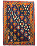 Tappeto Kilim Persiano blu 165x121 cm con composizione geometrica