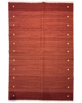 Tappeto Kilim rosso 183x122 cm con dettagli avorio