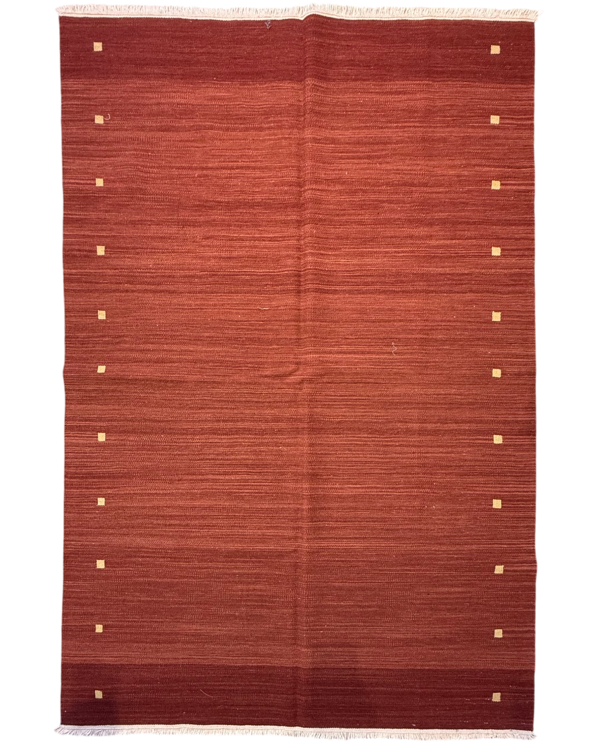 Tappeto Kilim rosso 183x122 cm con dettagli avorio