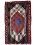 Tappeto Kilim Senneh 193x117 cm con motivi geometrici e floreali stilizzati