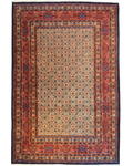 Tappeto persiano Mud usato 200x130 cm con disegno floreale beige e bordure rosse