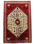 Tappeto persiano Abadeh rosso 105x71 cm con disegno geometrico