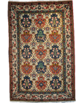 Tappeto persiano Bakhtiari annodato a mano con tradizionale disegno a giardino e motivi floreali policromi, misura 250x160 cm