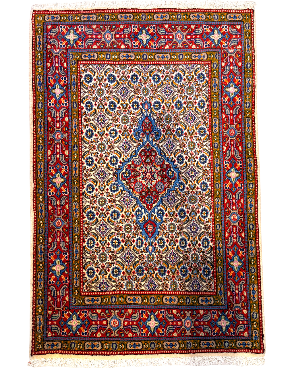 Tappeto persiano Mud 118x78 cm con medaglione centrale e motivi floreali
