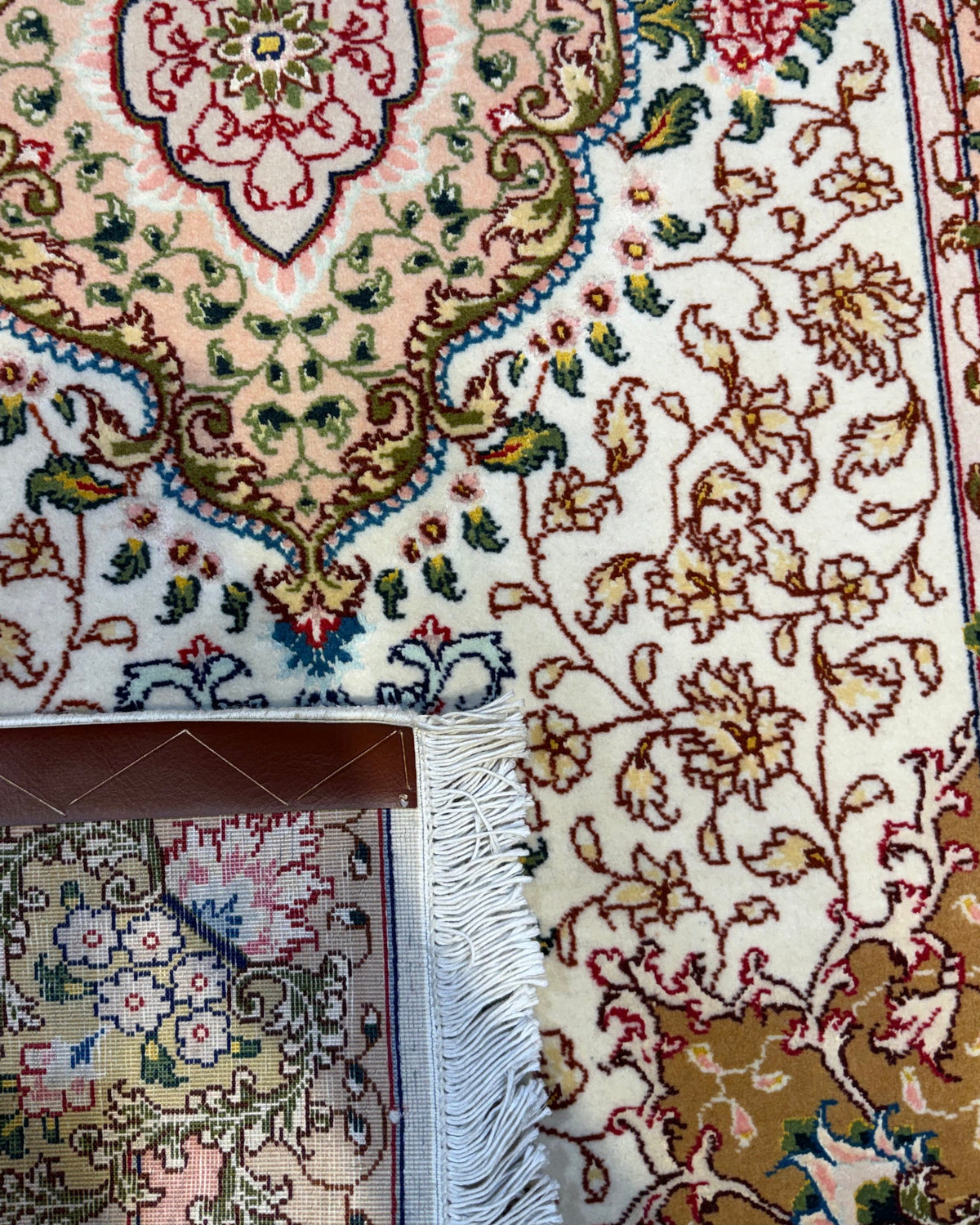 Tappeto persiano Tabriz 60 Raj misto seta 128x74 cm con medaglione