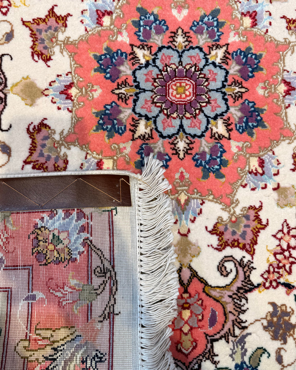 Tappeto persiano Tabriz 60 Raj misto seta quadrato 100x100 cm