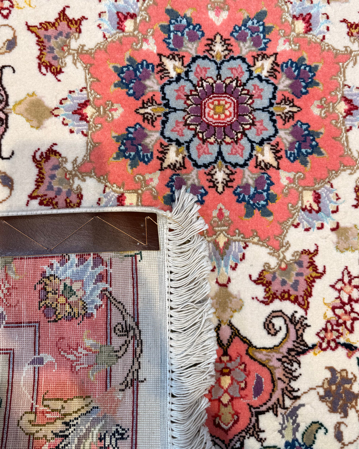 Tappeto persiano Tabriz 60 Raj misto seta quadrato 100x100 cm