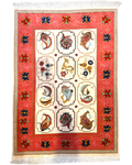 Tappeto persiano Tabriz 60 Raj rosa misto seta 113x80 cm con disegno Boteh