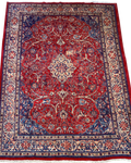 Tappeto Saruk persiano usato 297x222 cm rosso con medaglione centrale e disegno floreale