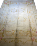 Tappeto Savonnerie usato 400x300 cm avorio con decorazioni floreali policrome