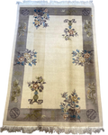 Tappeto Tibetano usato 265x170 cm avorio e grigio con motivi floreali