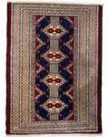 Turkaman 63x48 cm - scendiletto annodato a mano con motivo geometrico