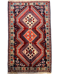 Tappeto persiano Yalameh 105x63 cm rosso a motivi geometrici